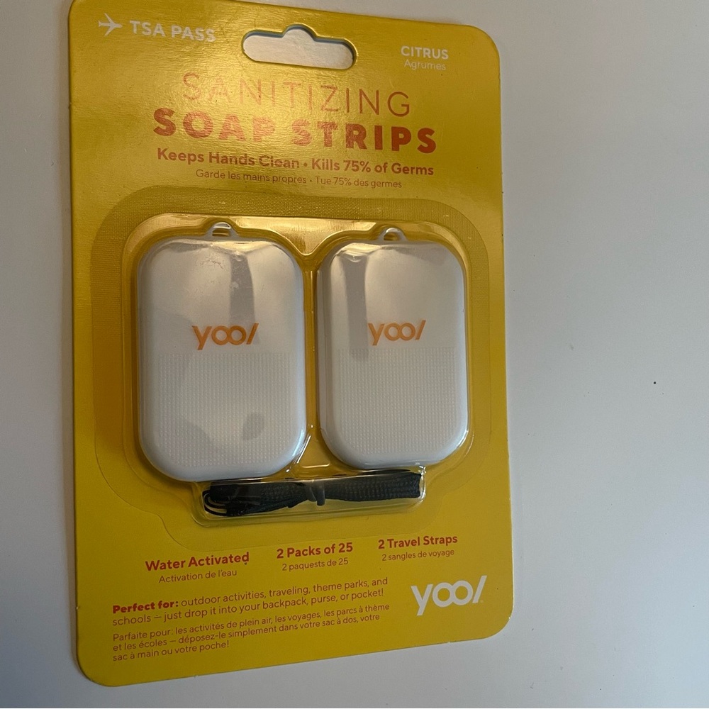 YOO Sanitizing Soap Strips camping travel clean hands
